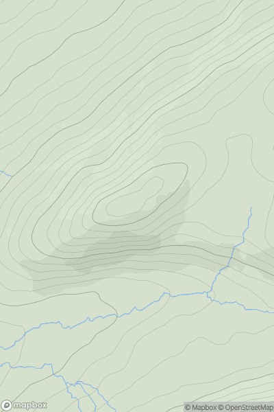 Thumbnail image for Beinn Bhreac West Top [Loch Arkaig to Glen Moriston] showing contour plot for surrounding peak